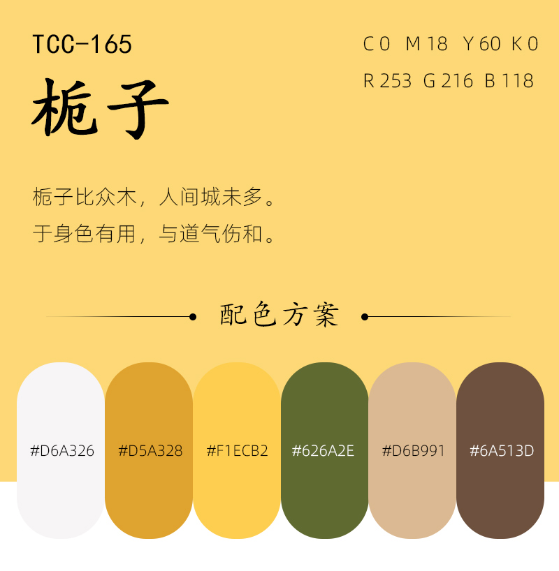 中國傳統色梔子